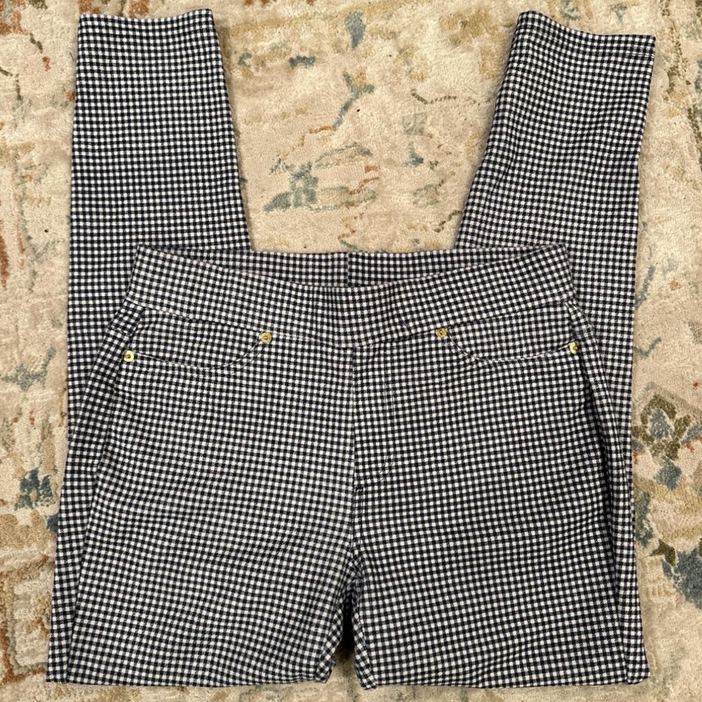 Michael Kors Black and White Houndstooth Skinny Pants